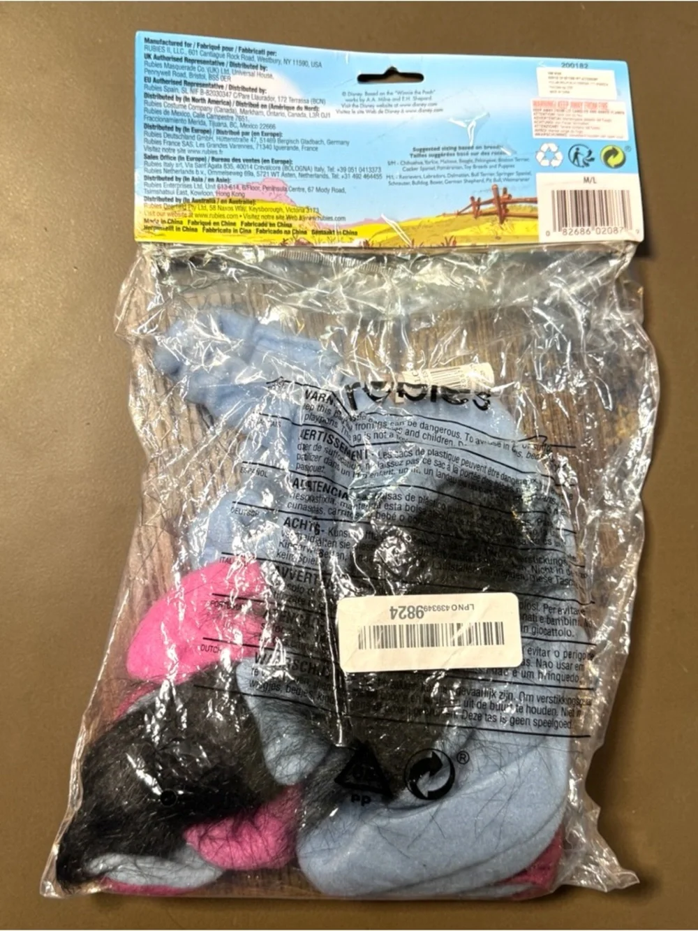 Disney Eeyore Pet Costume M/L Rubies Winnie The Pooh Dog Cat Costume